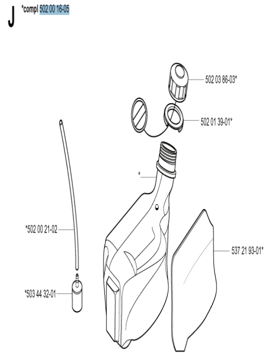 Fuel tank in the group at Motorsågsbutiken (5020016-05)