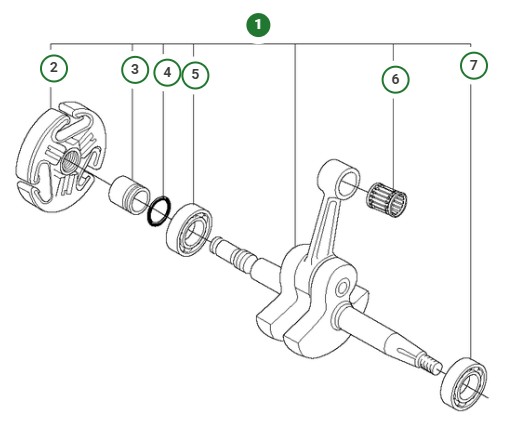 Crankshaft 5037487-05 in the group  at Motorsågsbutiken (5037487-05)