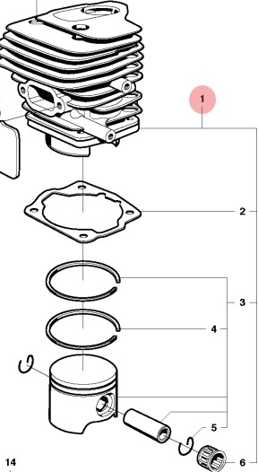 Cylinder Kpl 5062437-15 in the group  at Motorsågsbutiken (5062437-15)