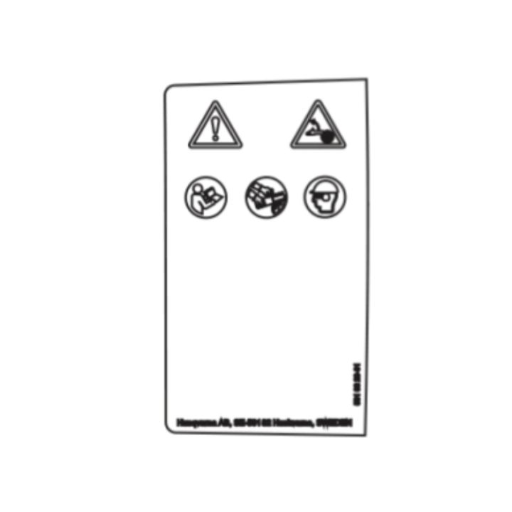 Label Warning 5310820-01 in the group at Motorsågsbutiken (5310820-01)