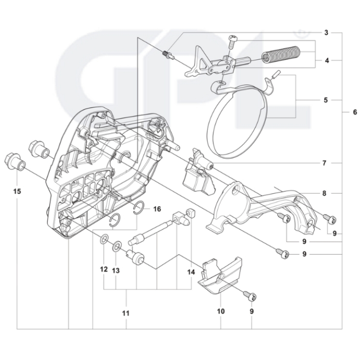 Clutch cover 564XPG in the group Husqvarna Chainsaw 5-series at Motorsågsbutiken (5312667-01)