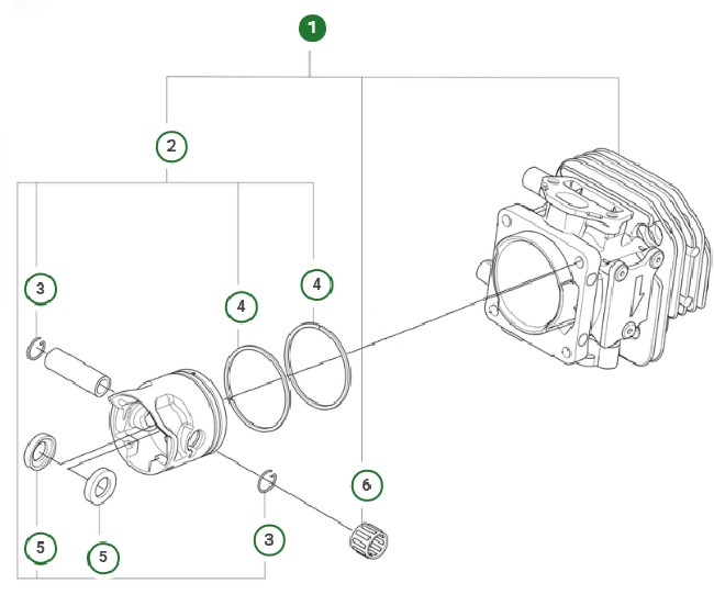 Cylinder Kit D40 Nikasil in the group  at Motorsågsbutiken (5366598-02)