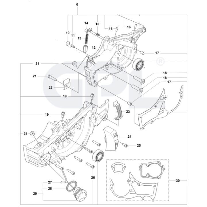 Crankcase Kit Large Sms 562Mar 5368996-02 in the group Husqvarna Chainsaw 5-series at Motorsågsbutiken (5368996-02)