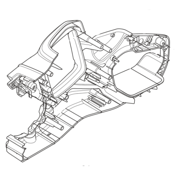 Right chassis in the group Husqvarna Chainsaw 5-series at Motorsågsbutiken (5461490-01)