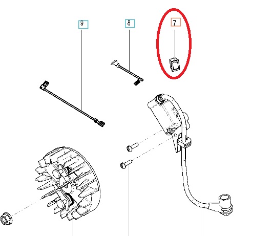 Switch 5742264-01 in the group Husqvarna Chainsaw 1-series / Spare parts Husqvarna 120/E chainsaw at Motorsågsbutiken (5742264-01)