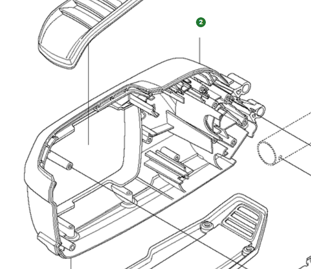 Battery housing half, Left in the group  at Motorsågsbutiken (5770076-03)