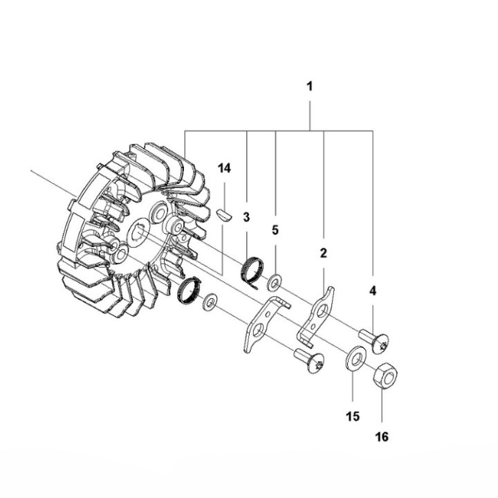 Flywheel Kpl 5794659-01 in the group Husqvarna Chainsaw 5-series / Spare parts Husqvarna 543XP/G chainsaw at Motorsågsbutiken (5794659-01)