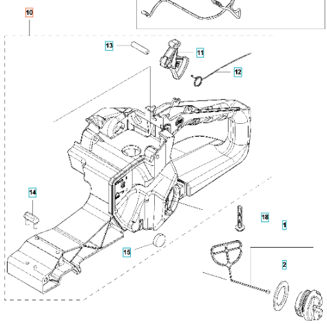 Handle 543XPG Kpl 5795284-01 in the group Husqvarna Chainsaw 5-series / Spare parts Husqvarna 543XP/G chainsaw at Motorsågsbutiken (5795284-01)