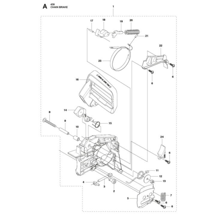 Clutch Cover Assy 439 5851350-01 in the group Husqvarna Chainsaw 4-series / Spare parts Husqvarna 439 chainsaw at Motorsågsbutiken (5851350-01)
