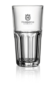 Husqvarna clear glass tumbler with Husqvarna logo - 31cl, 12 pcs in the group Clothes & Protective Equipment / Workwear / Accessories at Motorsågsbutiken (5902106-01)