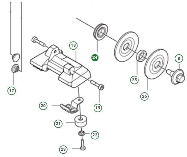 Support flange blade shaft in the group at Motorsågsbutiken (5908847-01)