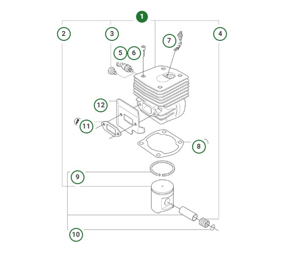 Cylinder Kit D48 Spare Part in the group  at Motorsågsbutiken (5936657-02)