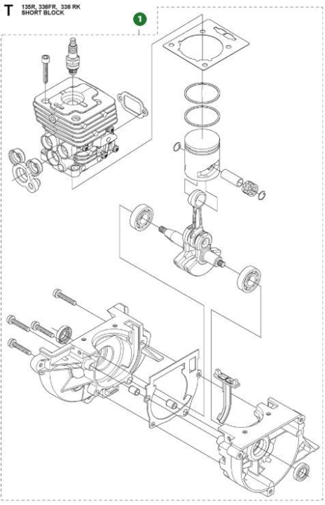 Short Block Assy B180 5947291-01 in the group  at Motorsågsbutiken (5947291-01)