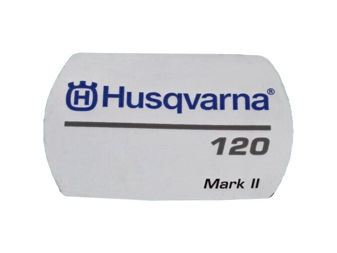 Decal Model Name 120Mkii 5949141-01 in the group Husqvarna Chainsaw 1-series / Spare parts Husqvarna 120/E chainsaw at Motorsågsbutiken (5949141-01)