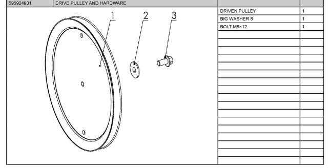 Drive pulley and hardware in the group at Motorsågsbutiken (5959249-01)