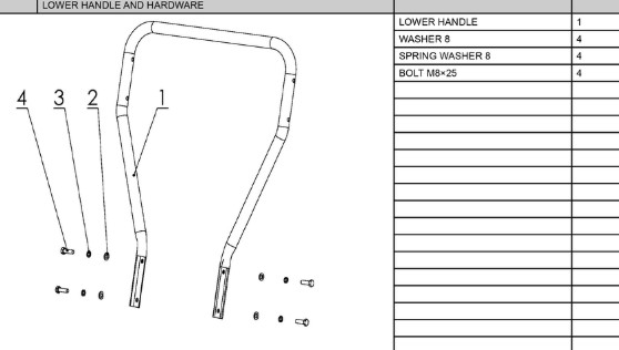 Lower handle and hardware in the group at Motorsågsbutiken (5960138-02)