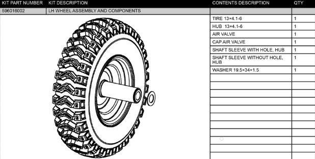 Left-hand wheel assembly and components in the group at Motorsågsbutiken (5960160-02)