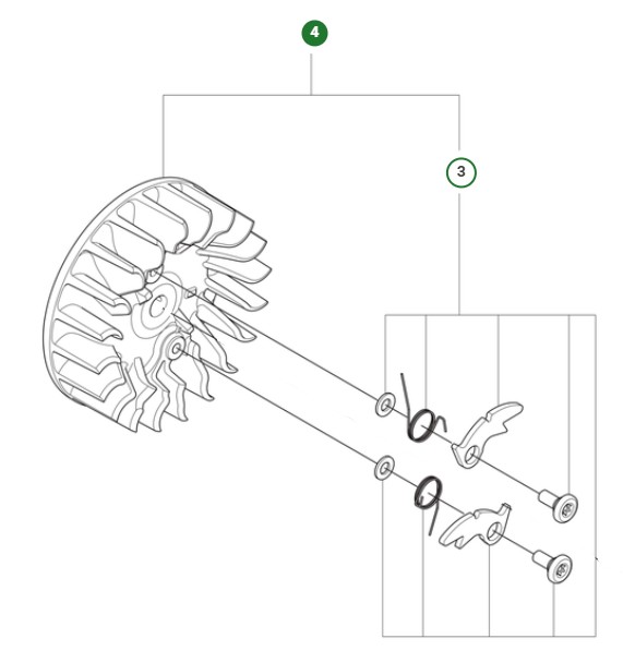 Flywheel 564XPG in the group Husqvarna Chainsaw 5-series at Motorsågsbutiken (5996860-01)