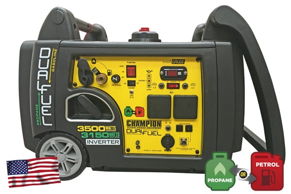 Champion 3500 W Inverter Petrol Generator Dual Fuel in the group Construction / Power stations / Champion Power Generators / Champion Inverter Generators at Motorsågsbutiken (73001i-DF-SC)