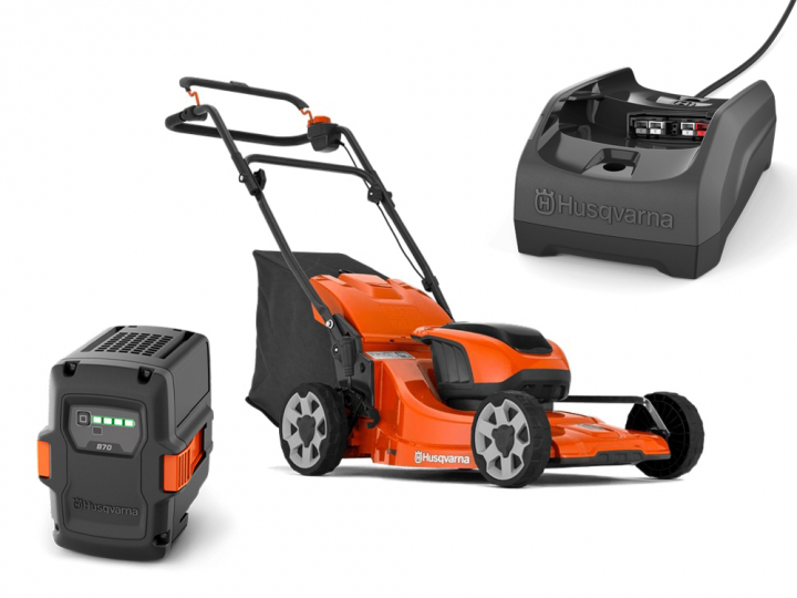 Husqvarna LC 142i + B140 & C80 in the group Forest and Garden Products / Lawn mowers / Battery Lawn Mowers at Motorsågsbutiken (9705418-04)