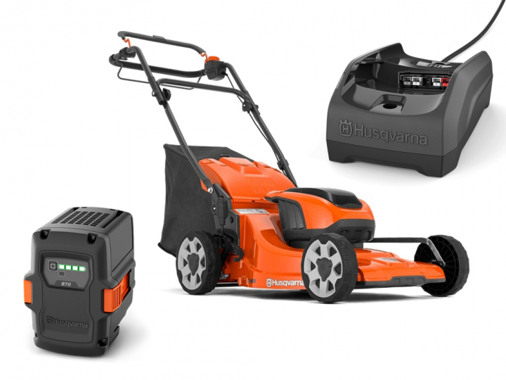 Husqvarna LC 142iS + B140 & C80 in the group Forest and Garden Products / Lawn mowers / Battery Lawn Mowers at Motorsågsbutiken (9705419-02)