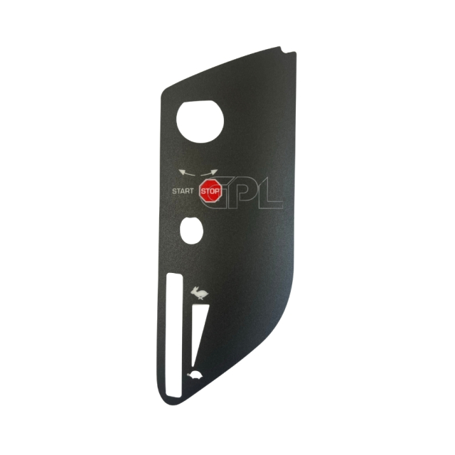 Control panel decal HST, no choke