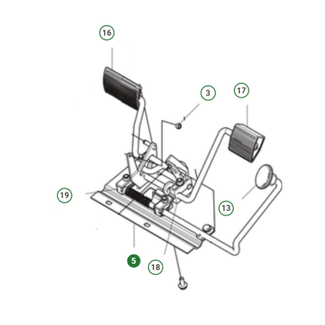 Pedal plate complete brake pedal assembly without bend bracket