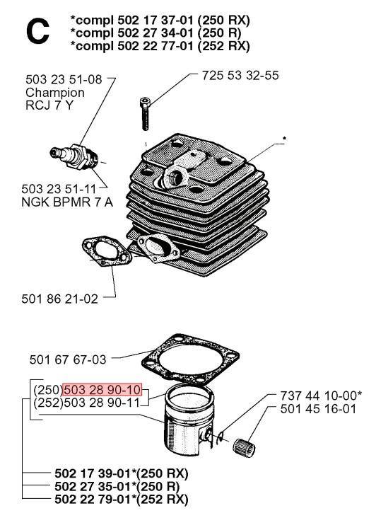 Piston Ring 246, 250RX, 252RX, 340, 345, 351