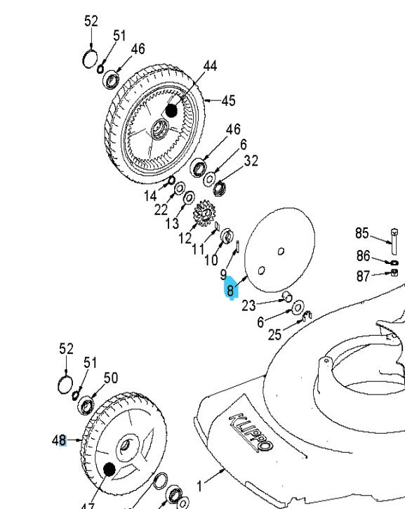 Wheel plate Brilliant right, 2 Holes
