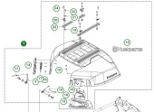 Engine hood assembly with hinges & rails Kawasaki twin w absorber Engine hood assembly with hinges & rails Kawasaki twin w absorber