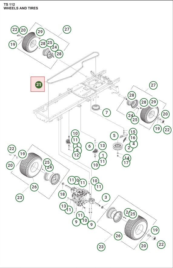 Transmission drive belt (traction) for Husqvarna TS112, TS114