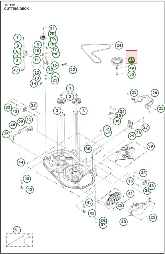 Belt tensioner pulley Husqvarna TS112, TC112