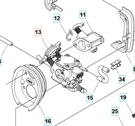 Carburetor 345FR, 545FR, 545FX, 545RX