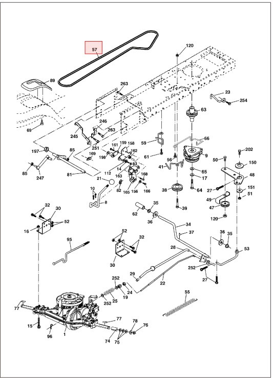 Transmission drive belt Husqvarna YTH2148, YTH2448