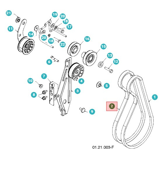 Drive belt ST268EP, ST276EP, PM105, ST2111E