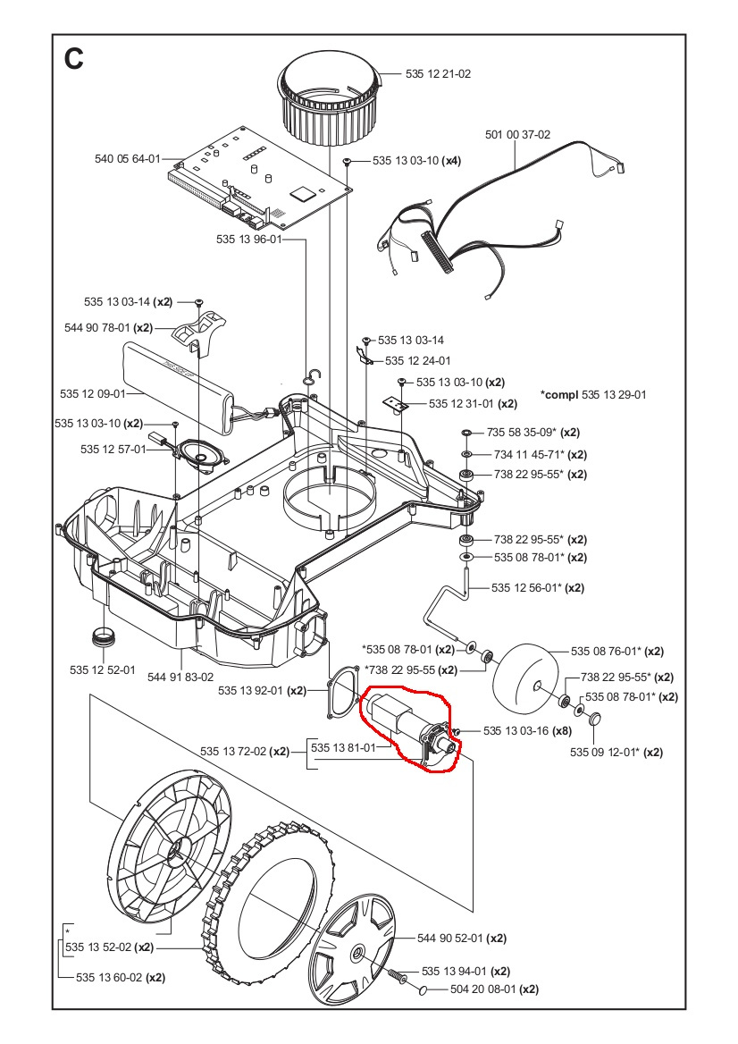 Wheel motor Dunker 220AC