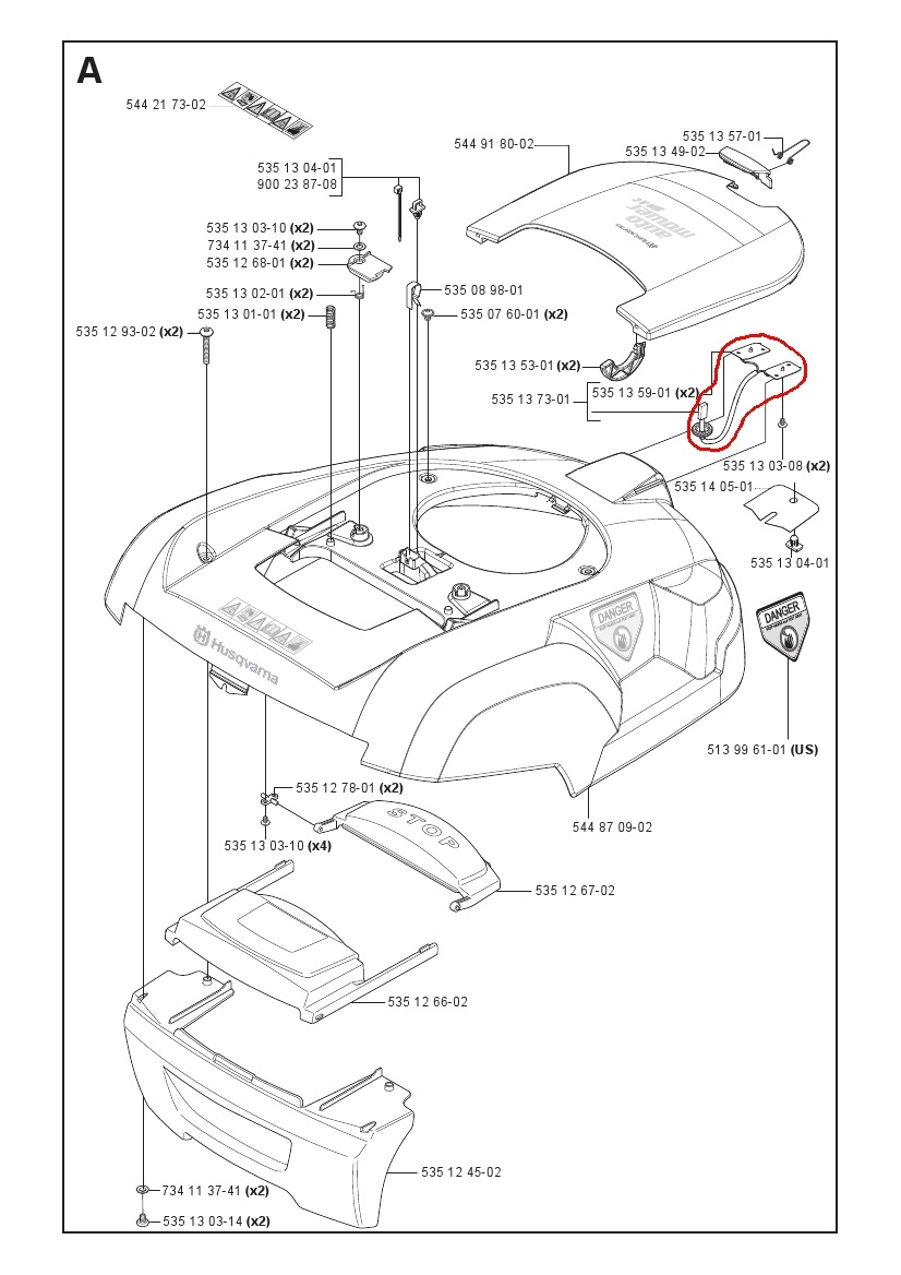 Loom Charging Contacts Automower 220AC, 230ACX, R160