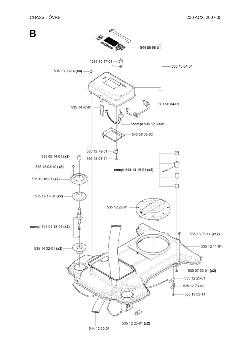 Keyboard kit 230ACX 2007-2009