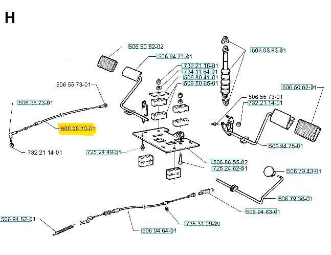 Wire Hydrostat Rider 13, 850HST, 970HST, ProFlex 18, 20, 1200