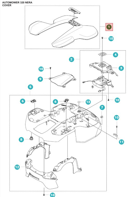 Top cover Automower 320 Nera