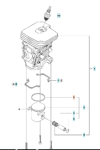 Piston Ring Husqvarna 135, 140, 435, 440