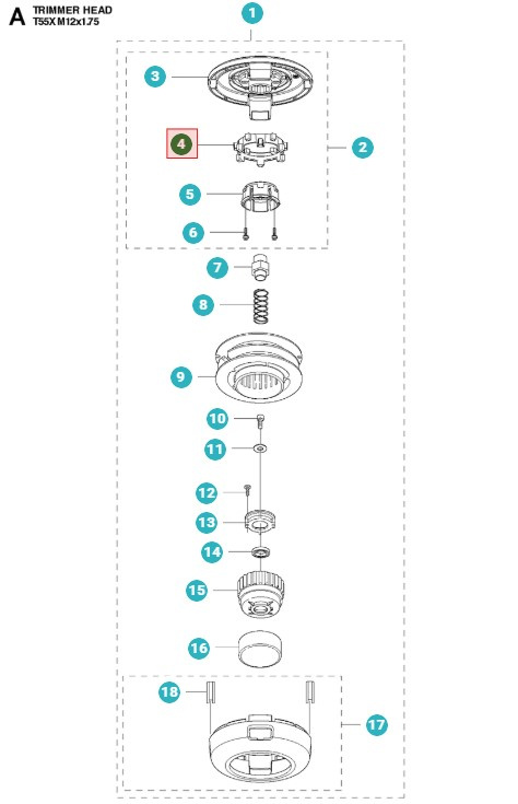 Hub trimmer head T55