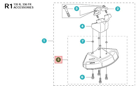 Blade guard 200mm 345FXT, 235R, 545FR, 335RX mfl