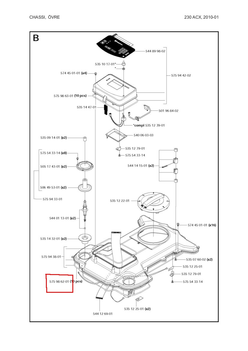 Seal Chassi 220AC, 230, 260, 265ACX