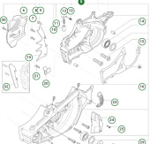 Crankcase assembly 560Xp/XPG met Crankcase assembly 560Xp/XPG met