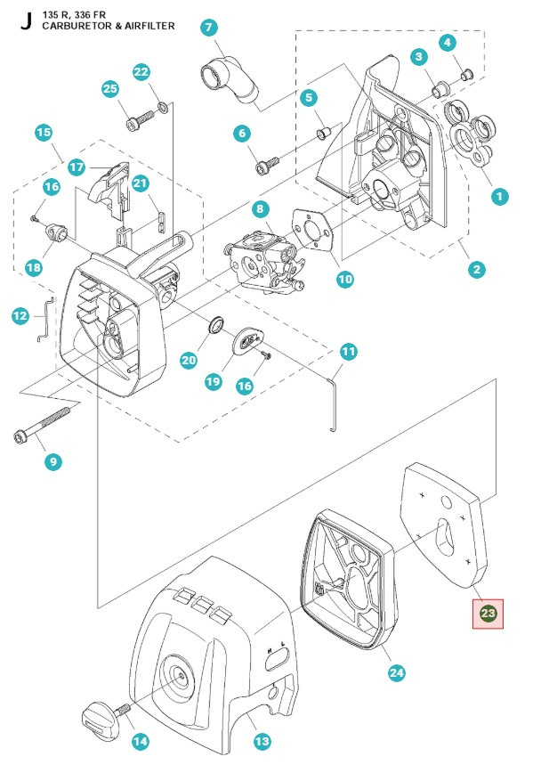 Air Filter Husqvarna 336FR, 135R, 336RK