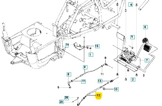 Brake wire Rider 112C, 115B, 115C, 120C