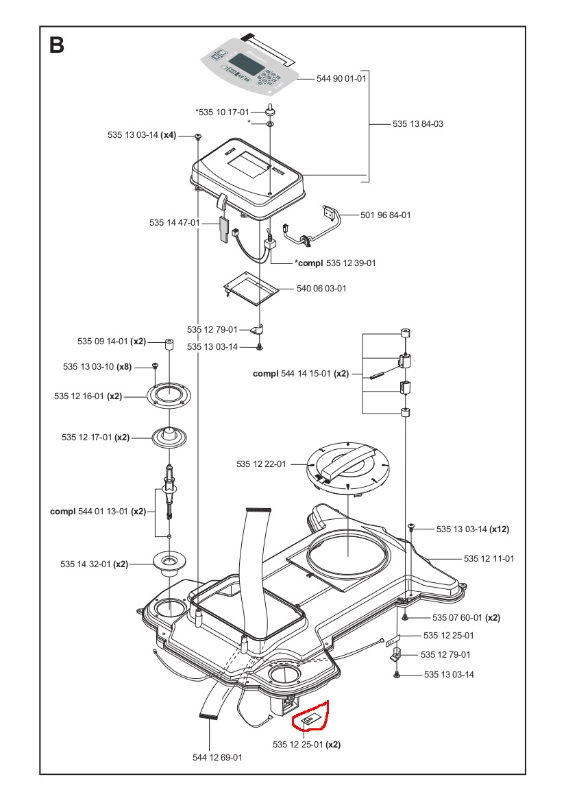 Circuit board collision sensor G2, 220AC, 230ACX, 260ACX