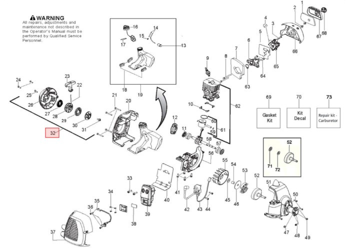 Starter Husqvarna 128R, 128C, 128L