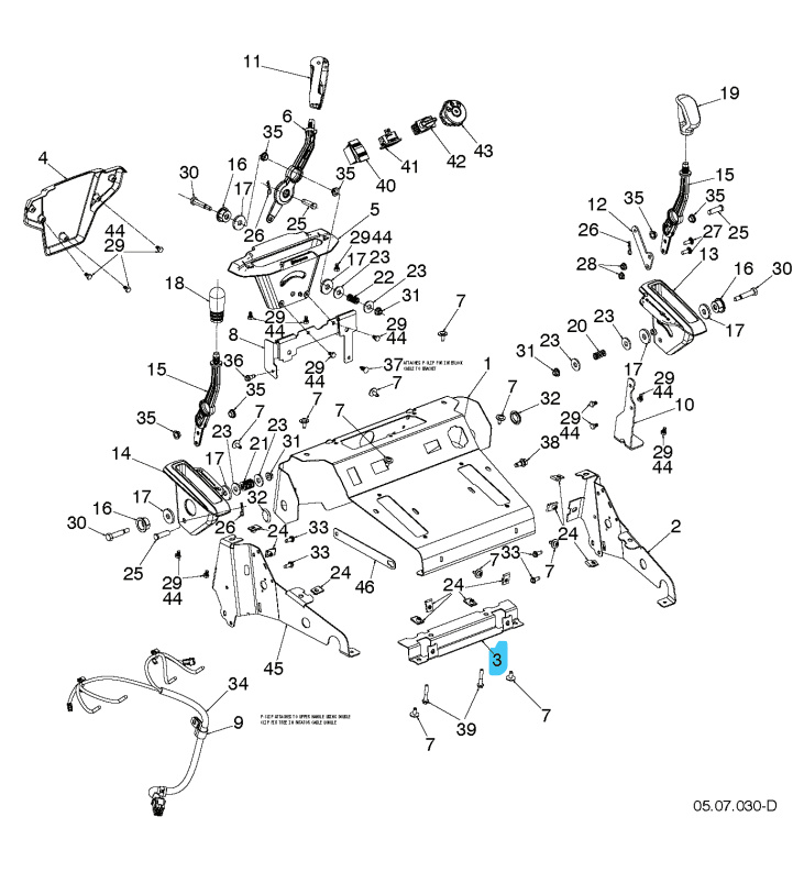 Bracket Rear Console Black Zin 5896269-02